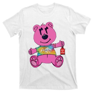 Sorry In Advance Pink Bear Holding Price Ticket Design T-Shirt