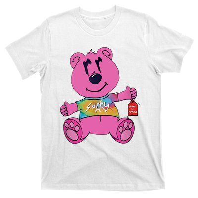 Sorry In Advance Pink Bear Holding Price Ticket Design T-Shirt