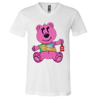 Sorry In Advance Pink Bear Holding Price Ticket Design V-Neck T-Shirt