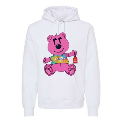 Sorry In Advance Pink Bear Holding Price Ticket Design Premium Hoodie