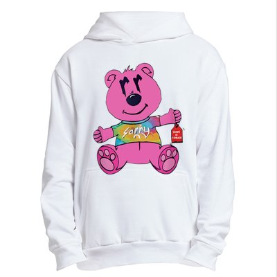 Sorry In Advance Pink Bear Holding Price Ticket Design Urban Pullover Hoodie