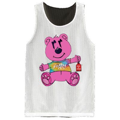 Sorry In Advance Pink Bear Holding Price Ticket Design Mesh Reversible Basketball Jersey Tank