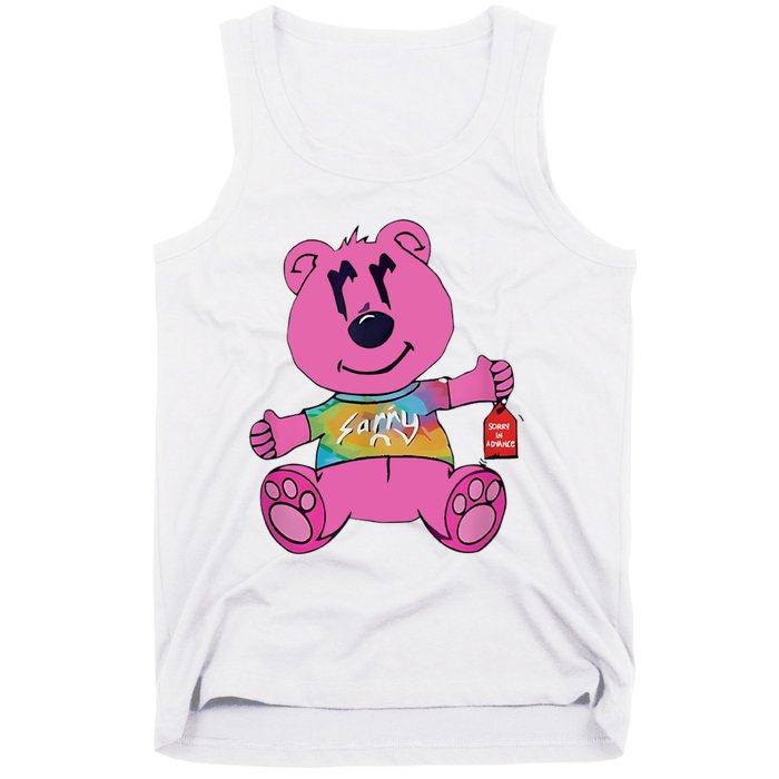 Sorry In Advance Pink Bear Holding Price Ticket Design Tank Top