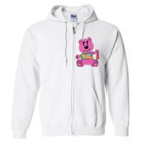 Sorry In Advance Pink Bear Holding Price Ticket Design Full Zip Hoodie