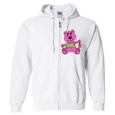 Sorry In Advance Pink Bear Holding Price Ticket Design Full Zip Hoodie