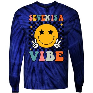 Seven Is A Vibe 7th Birthday Groovy Boy Girl 7 Years Old Tie-Dye Long Sleeve Shirt