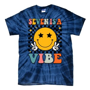 Seven Is A Vibe 7th Birthday Groovy Boy Girl 7 Years Old Tie-Dye T-Shirt