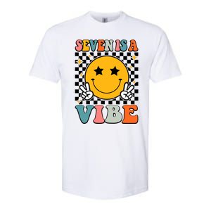 Seven Is A Vibe 7th Birthday Groovy Boy Girl 7 Years Old Softstyle CVC T-Shirt