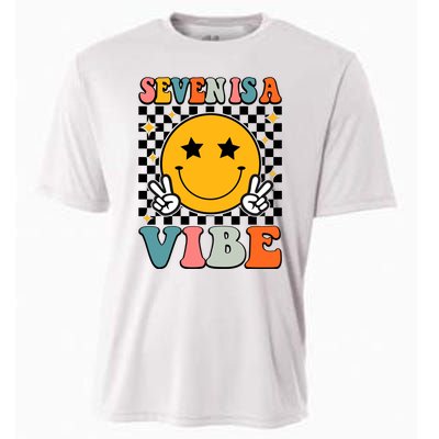 Seven Is A Vibe 7th Birthday Groovy Boy Girl 7 Years Old Cooling Performance Crew T-Shirt