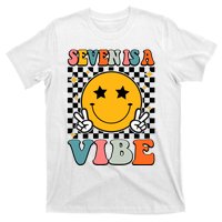 Seven Is A Vibe 7th Birthday Groovy Boy Girl 7 Years Old T-Shirt