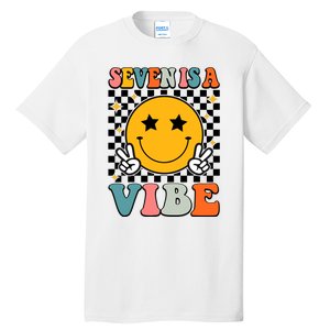 Seven Is A Vibe 7th Birthday Groovy Boy Girl 7 Years Old Tall T-Shirt