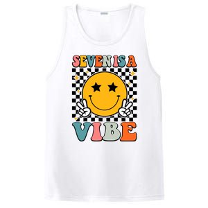 Seven Is A Vibe 7th Birthday Groovy Boy Girl 7 Years Old PosiCharge Competitor Tank