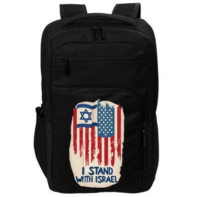 Support Israel and America Stand Together Unity and Pride Impact Tech Backpack