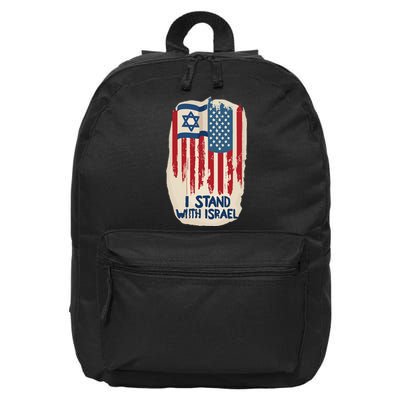 Support Israel and America Stand Together Unity and Pride 16 in Basic Backpack