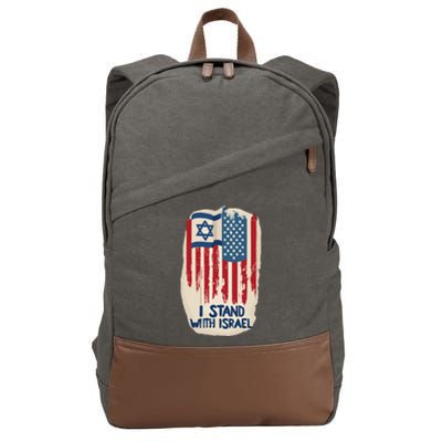 Support Israel and America Stand Together Unity and Pride Cotton Canvas Backpack