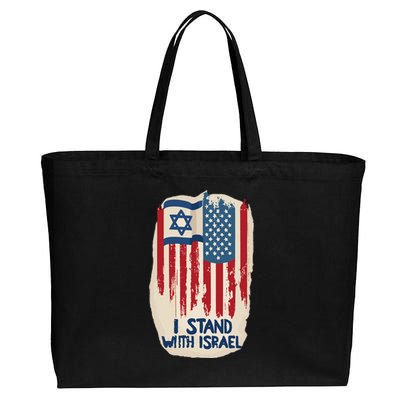 Support Israel and America Stand Together Unity and Pride Cotton Canvas Jumbo Tote