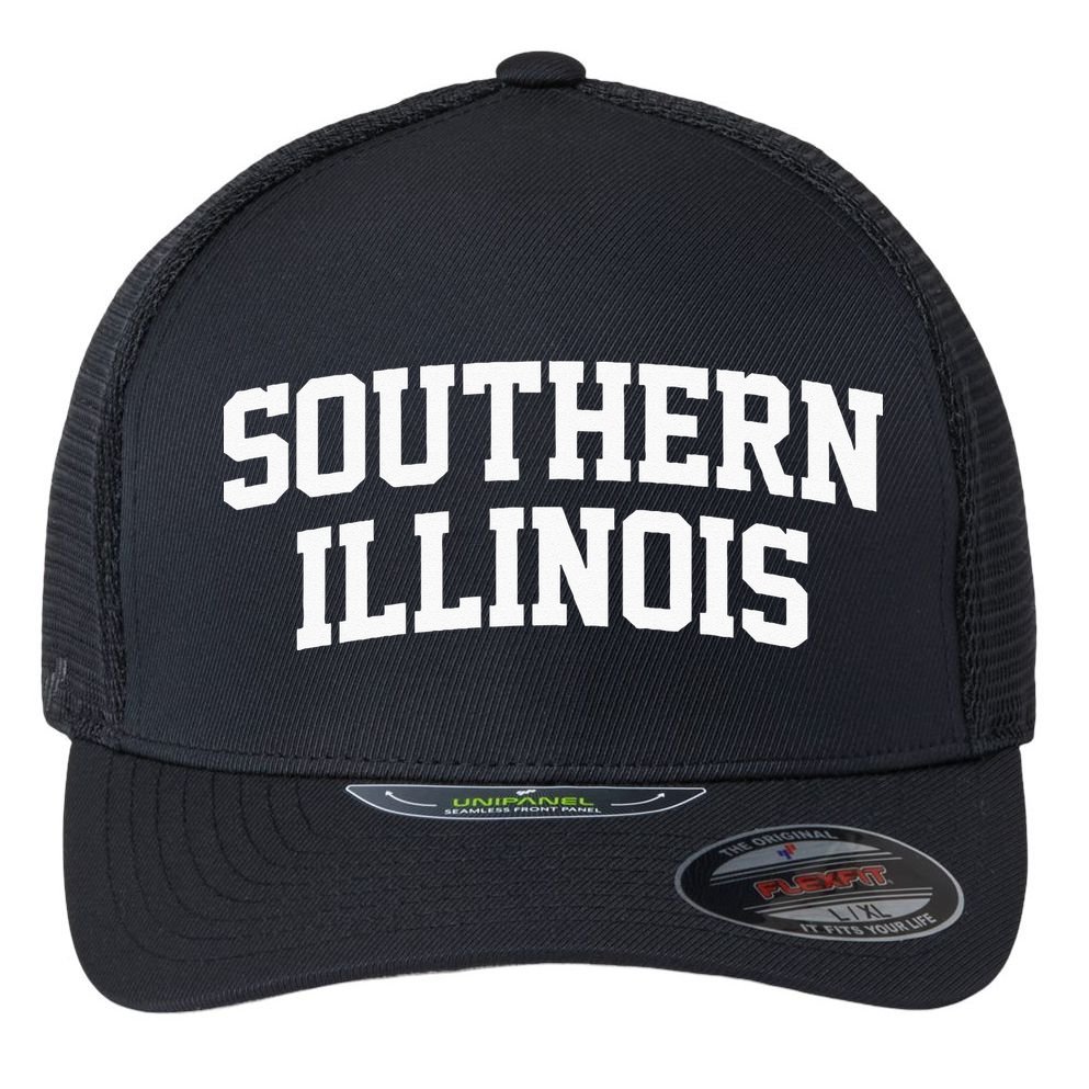 Southern Illinois Athletic Arch College University _ Alumni Flexfit Unipanel Trucker Cap