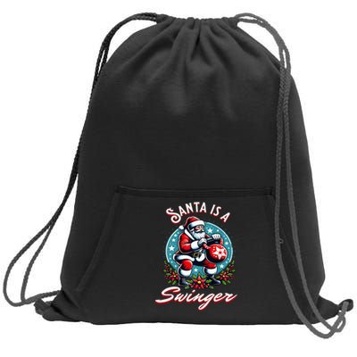 Santa is a swinger Christmas kettlebell gym Sweatshirt Cinch Pack Bag