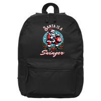 Santa is a swinger Christmas kettlebell gym 16 in Basic Backpack