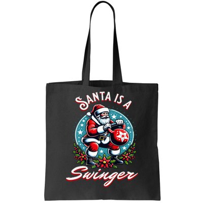 Santa is a swinger Christmas kettlebell gym Tote Bag