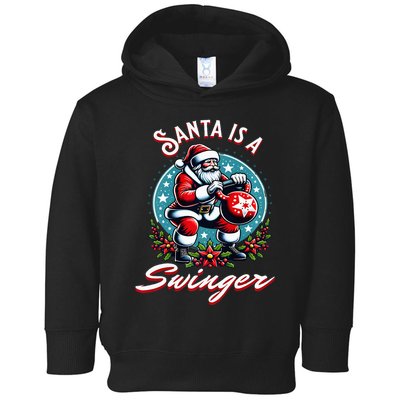 Santa is a swinger Christmas kettlebell gym Toddler Hoodie