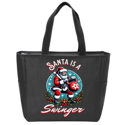 Santa is a swinger Christmas kettlebell gym Zip Tote Bag