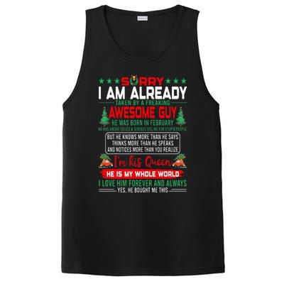 Sorry Im Already Taken By Awesome Guy Christmas February Man PosiCharge Competitor Tank