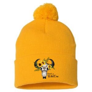 She Is A Wild One Sublimation Pom Pom 12in Knit Beanie