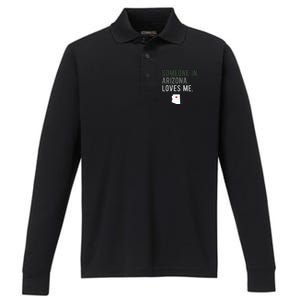 Someone In Arizona Loves Me Gift Az Home State Performance Long Sleeve Polo