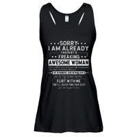 Sorry I Am Already Taken By A Freaking Awesome Woman Gifts Ladies Essential Flowy Tank