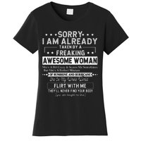 Sorry I Am Already Taken By A Freaking Awesome Woman Gifts Women's T-Shirt