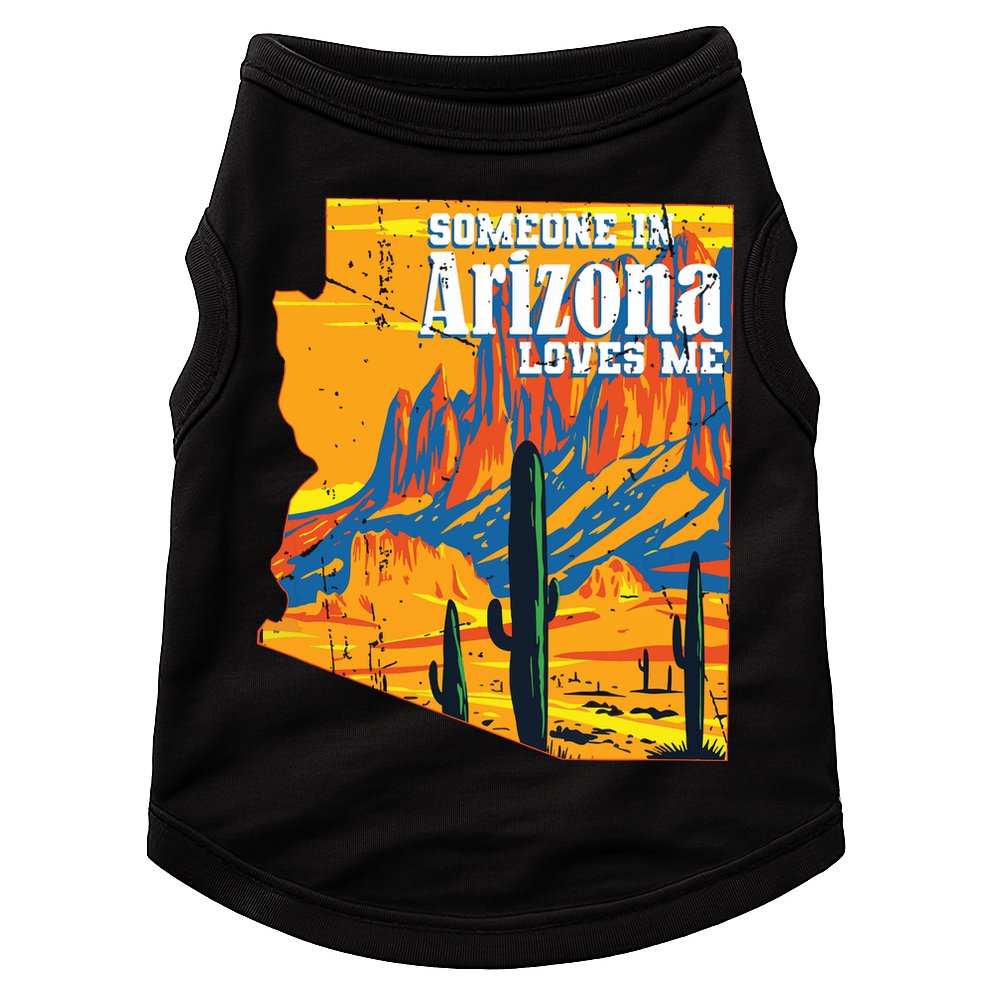 Someone In Arizona Loves Me Vintage Retro Us State Doggie Tank