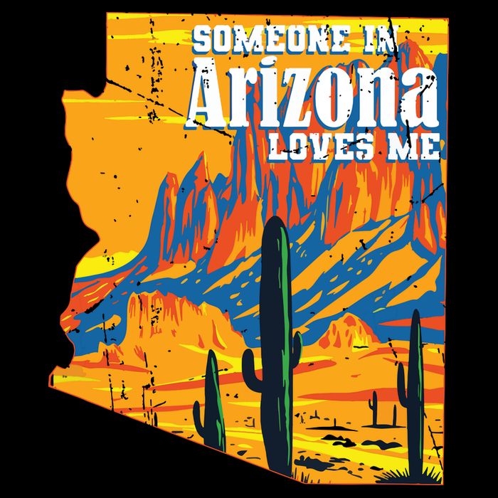 Someone In Arizona Loves Me Vintage Retro Us State Doggie Tank
