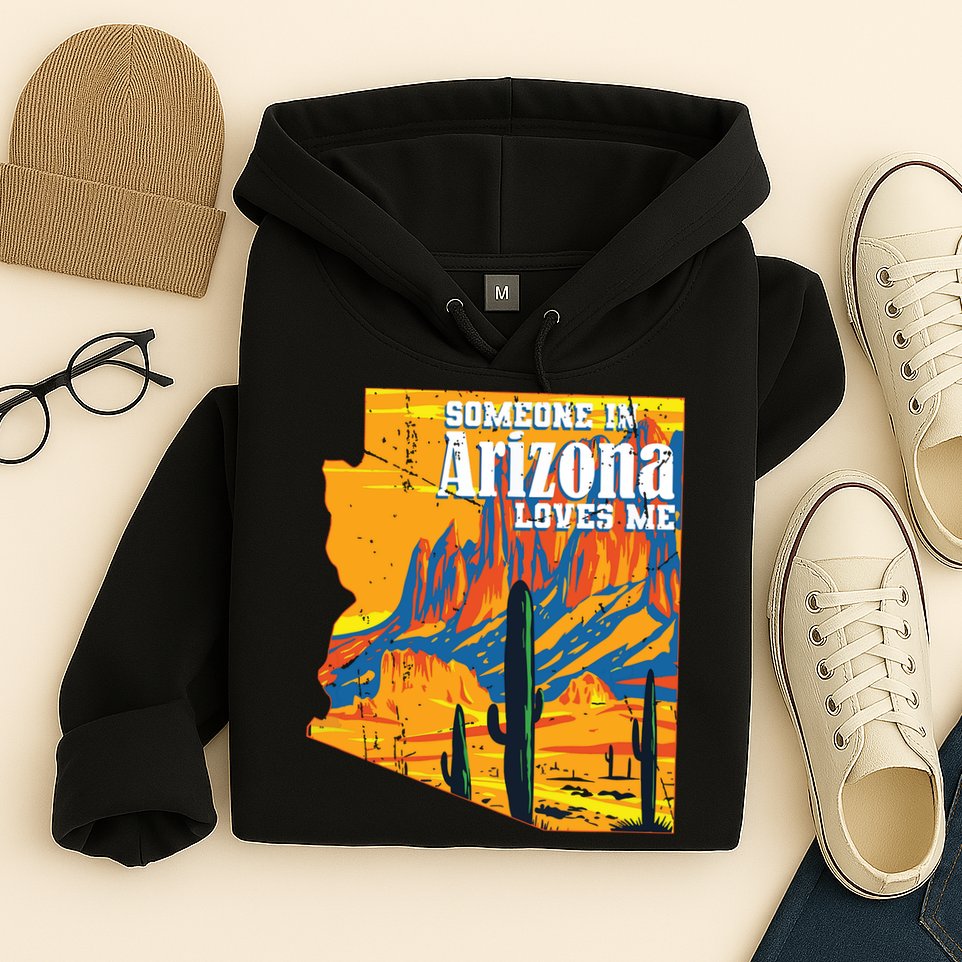 Someone In Arizona Loves Me Vintage Retro Us State Hoodie