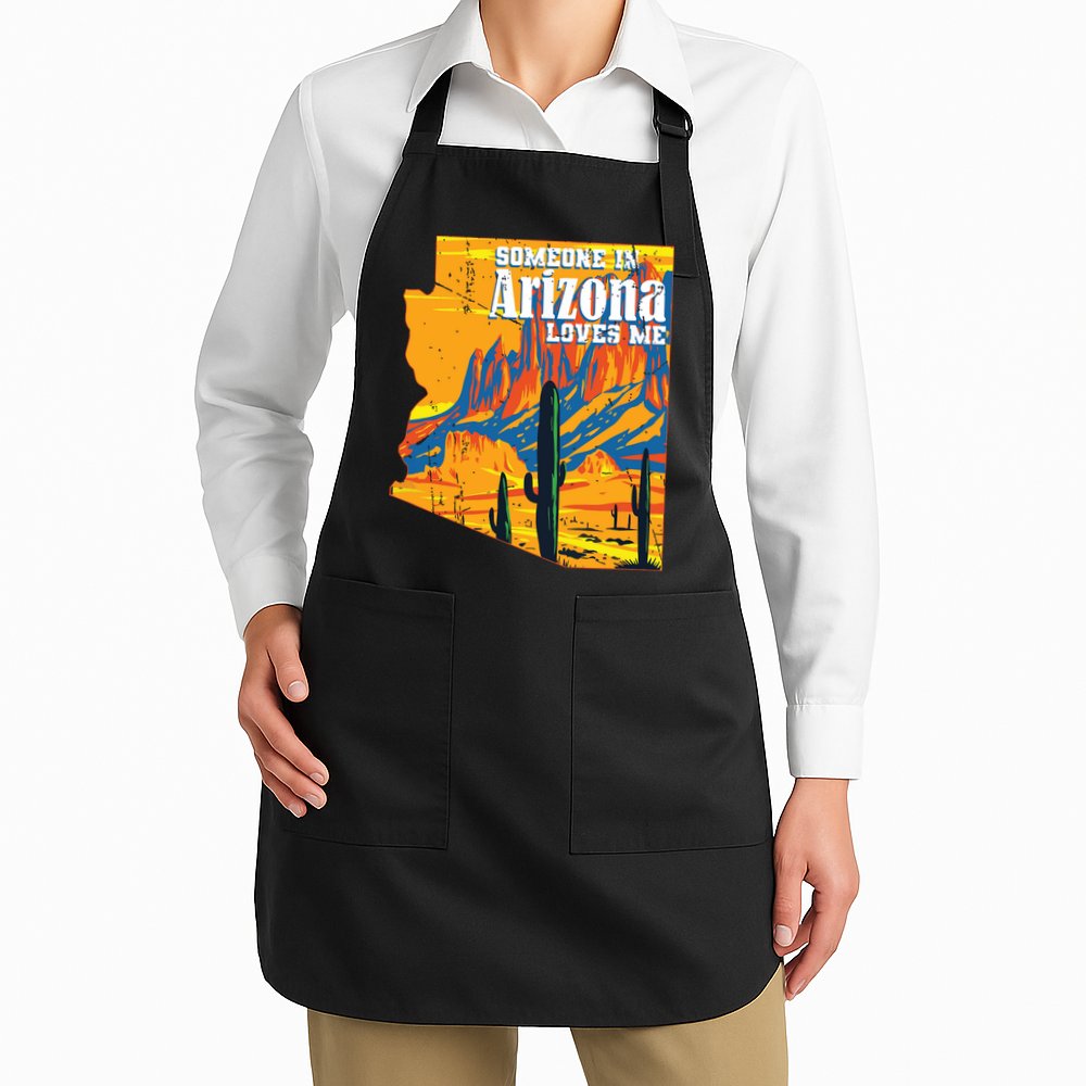Someone In Arizona Loves Me Vintage Retro Us State Apron