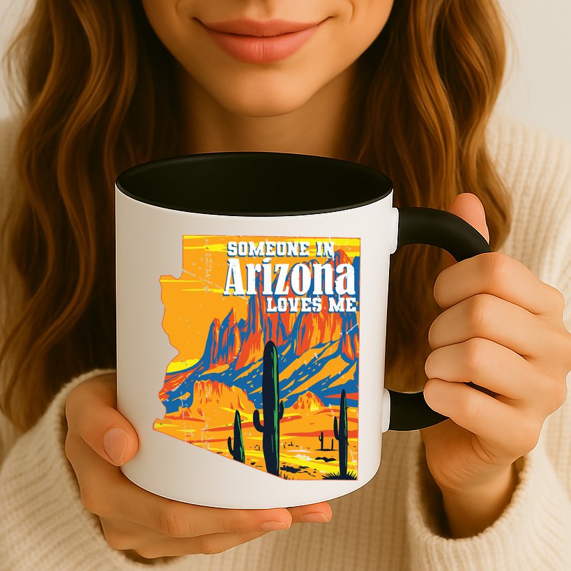 Someone In Arizona Loves Me Vintage Retro Us State Mug