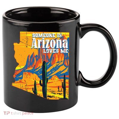 Someone In Arizona Loves Me Vintage Retro Us State 11oz C Handle Ceramic Mug