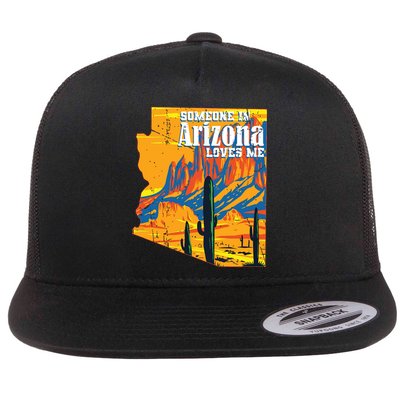 Someone In Arizona Loves Me Vintage Retro Us State Flatbill Hat