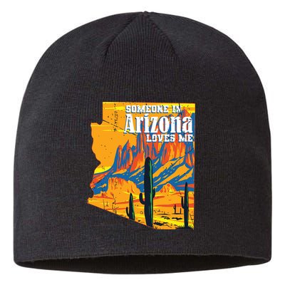 Someone In Arizona Loves Me Vintage Retro Us State Sustainable Beanie