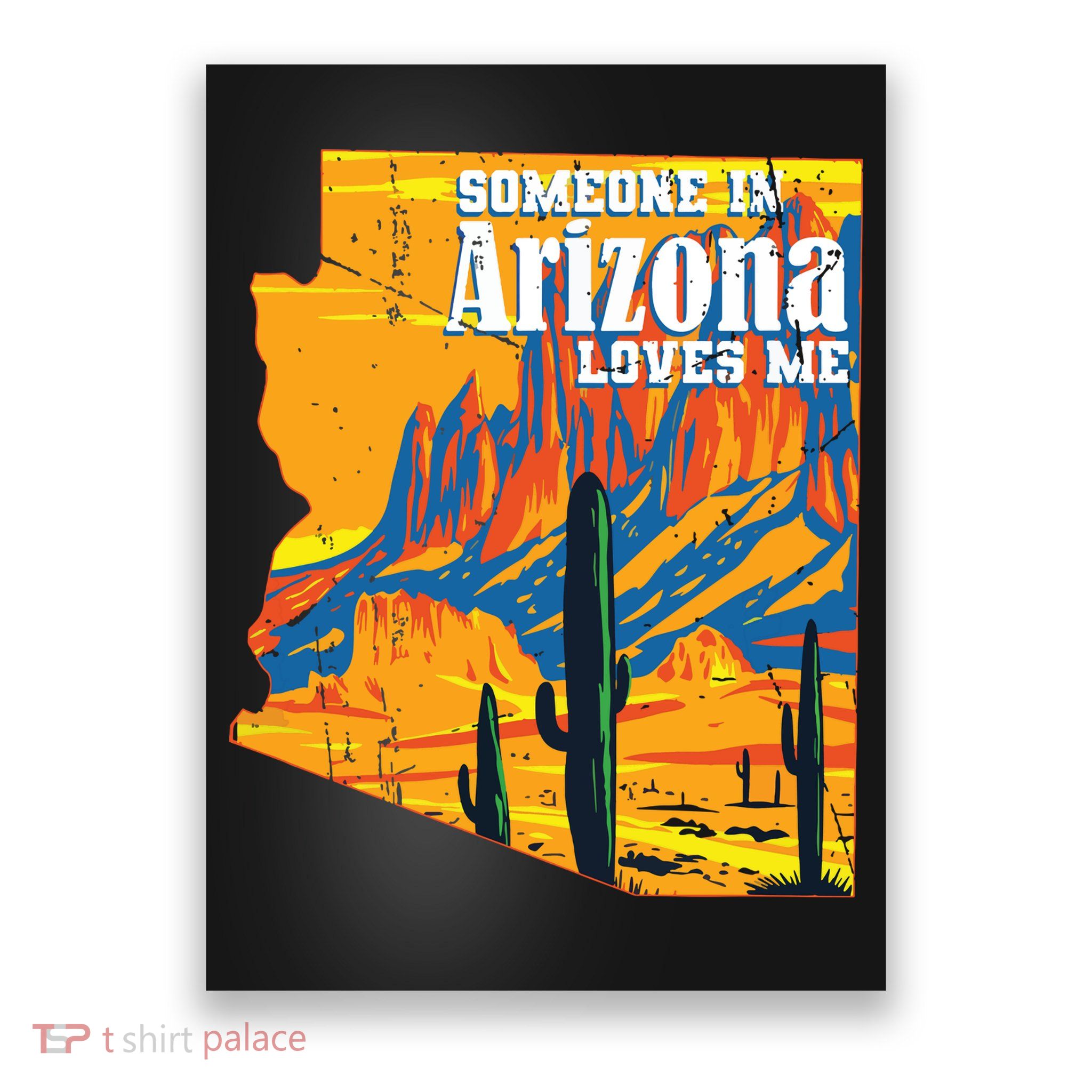 Someone In Arizona Loves Me Vintage Retro Us State Poster