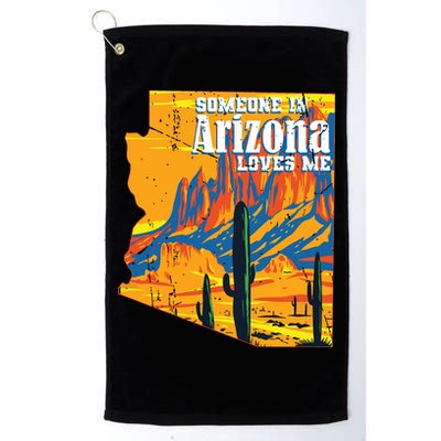 Someone In Arizona Loves Me Vintage Retro Us State Golf Towel