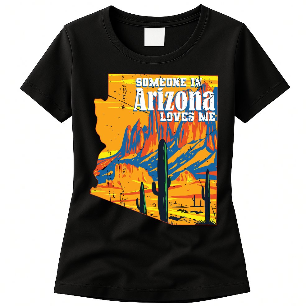Someone In Arizona Loves Me Vintage Retro Us State Womens T-Shirt