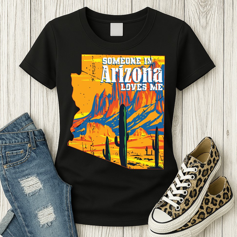 Someone In Arizona Loves Me Vintage Retro Us State Womens T-Shirt