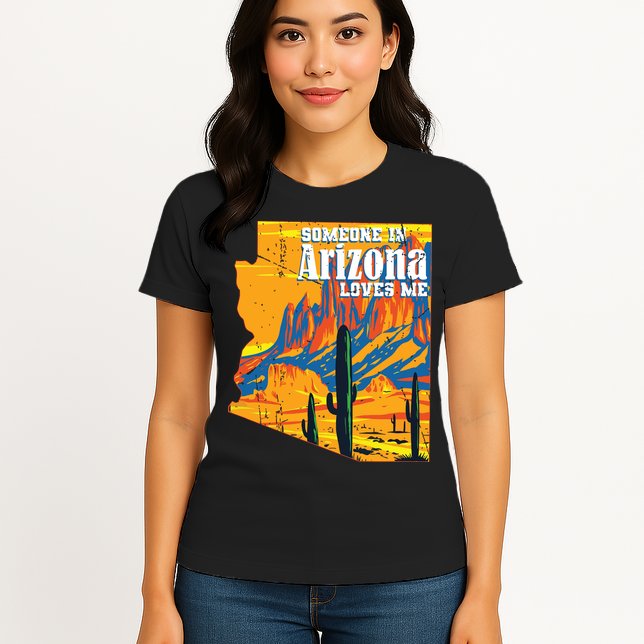 Someone In Arizona Loves Me Vintage Retro Us State Womens T-Shirt