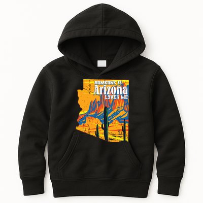 Someone In Arizona Loves Me Vintage Retro Us State Kids Hoodie