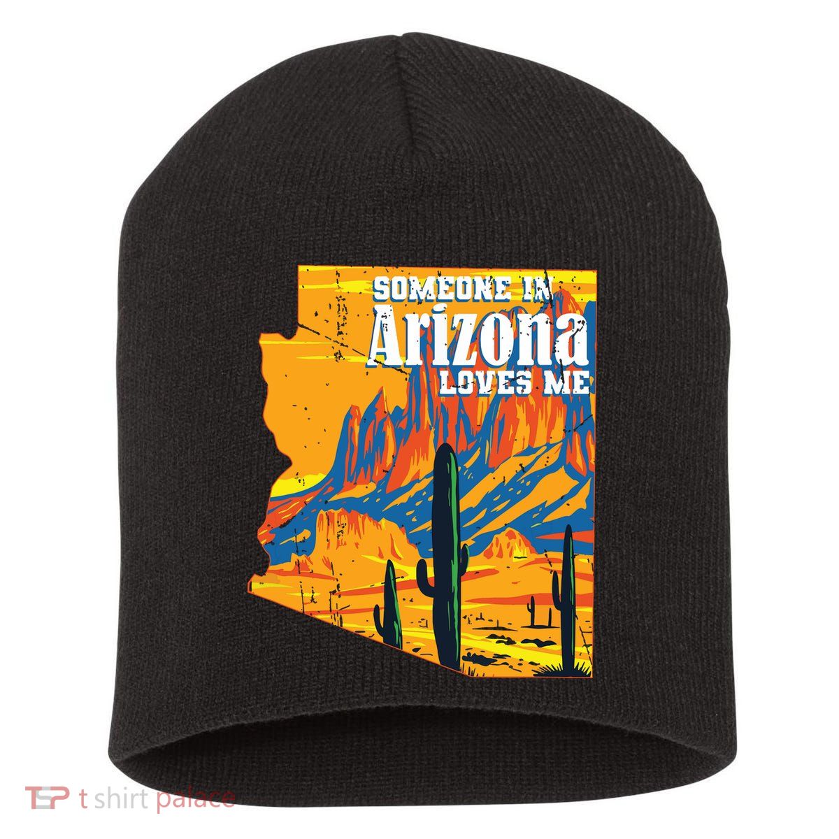 Someone In Arizona Loves Me Vintage Retro Us State Short Acrylic Beanie