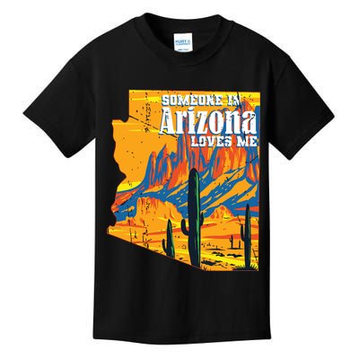 Someone In Arizona Loves Me Vintage Retro Us State Kids T-Shirt