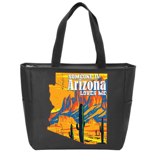 Someone In Arizona Loves Me Vintage Retro Us State Zip Tote Bag