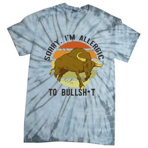 Sorry IM Allergic To Bullsh T Funny Bull Sunset Cattle Meme Tie-Dye T-Shirt