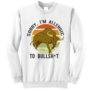 Sorry IM Allergic To Bullsh T Funny Bull Sunset Cattle Meme Sweatshirt